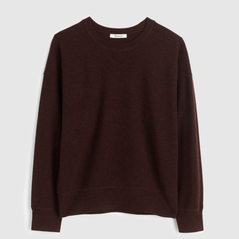 Madewell Merino Wool Pullover Sweater in Chocolate